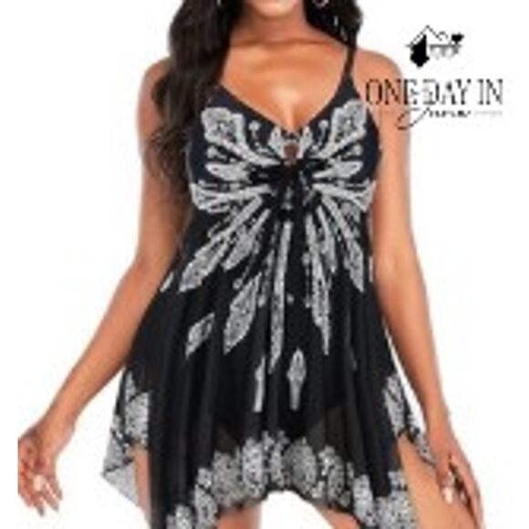 Zando Keyhole Mesh One Piece Swimsuit Size XL - Picture 1 of 6